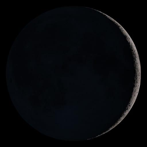 Waxing Crescent — 4.3% illuminated